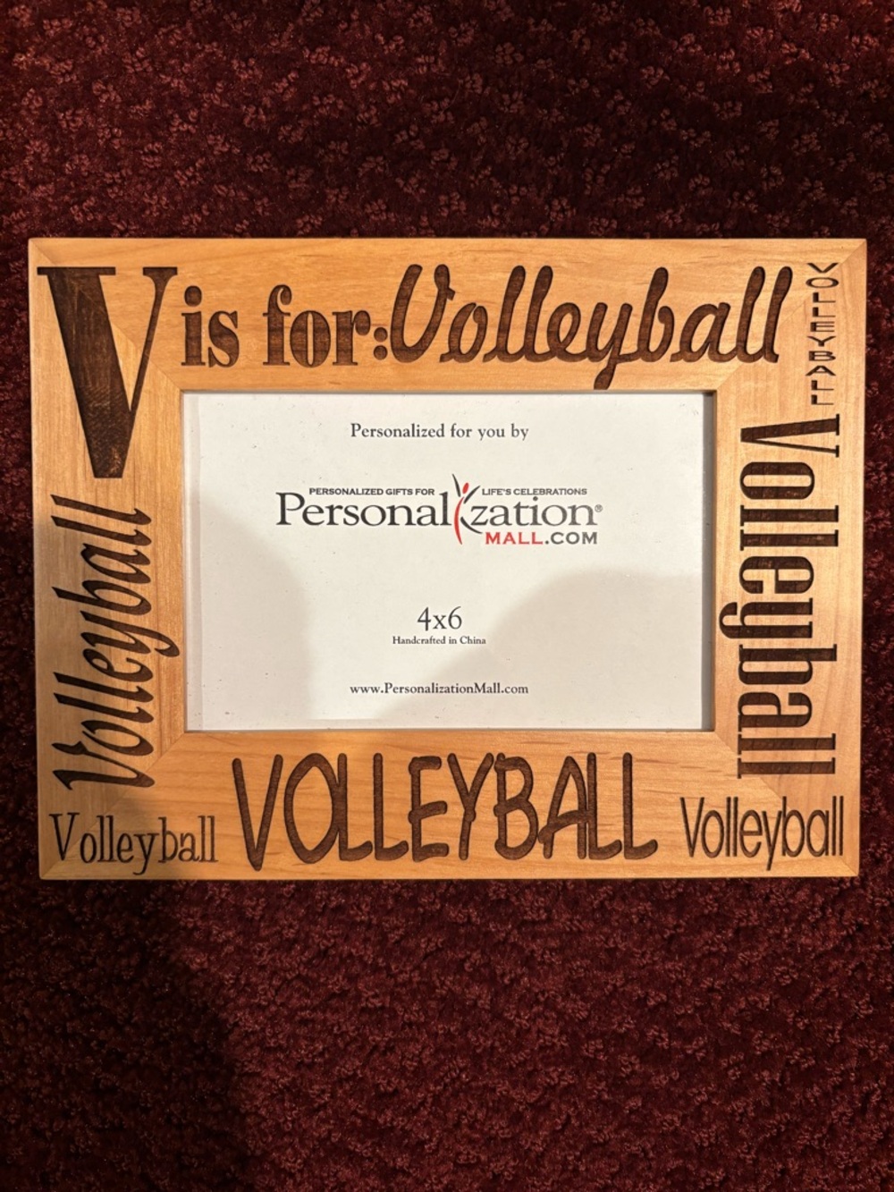 Volleyball Wood Photo Frame